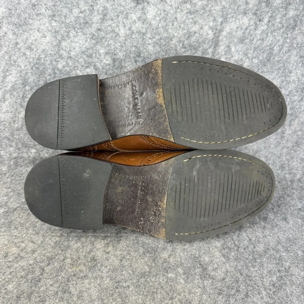 COLE‎ HAAN Size 9.5 BENTON Brown Wingtip Oxford Dress Shoes